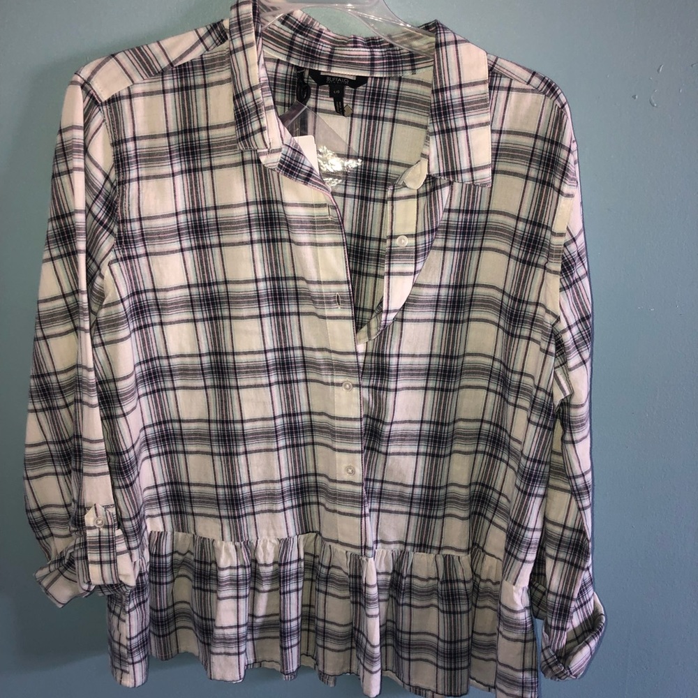 Peplum Flannel Top